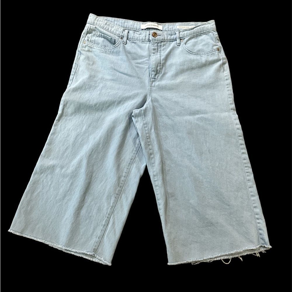 Vintage America 31 wide crop denim pants jeans cropped 12